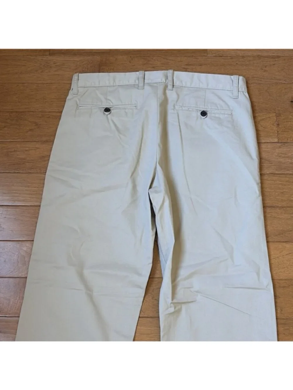 Gap Khakis Straight Fit Men's 33X30 Beige Flat Front 100% Cotton Preppy Office